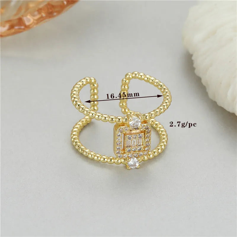 Adjustable open U-shaped ring in 14K copper-plated gold colour H12813