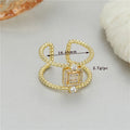 Adjustable open U-shaped ring in 14K copper-plated gold colour H12813