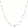 925 silver drop-shaped artificial zircon necklace with O-shaped chain in silver, rose gold, or golden yellow