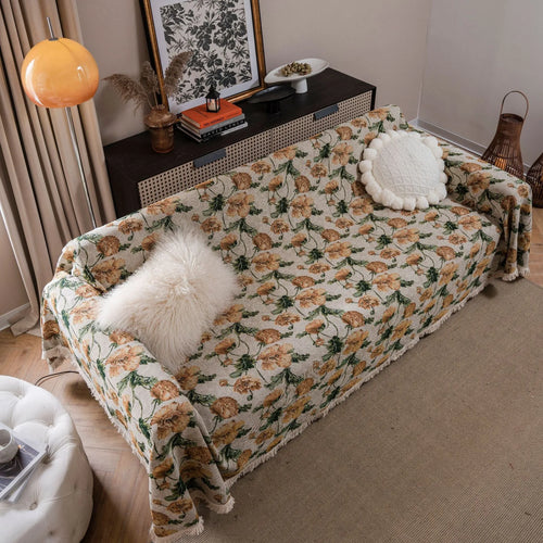 American country style jacquard patterned sofa cover in a polyester cotton fabric.