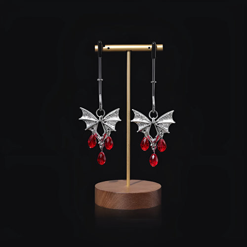 Silver diamond bat nipple clamp adjustable clitoral clip jewellery on black background