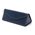 Triangular folding glasses case in various colours showing folded and open positions