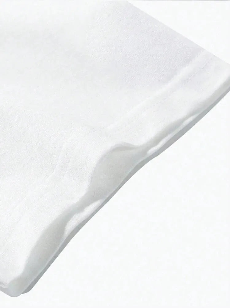 Men's pure cotton short sleeve T-shirt in Japanese retro style, solid colour pattern