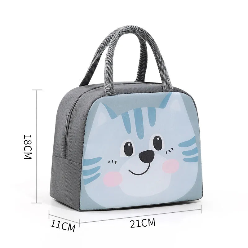 Children's insulated lunch box bag in cartoon design with aluminium foil insulation