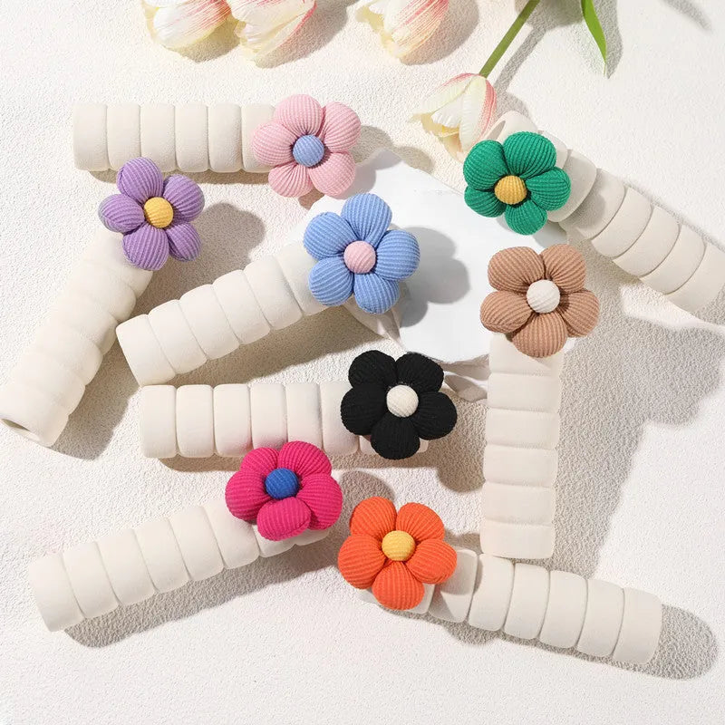 Round floral patterned door handle protective cover in soft PEVA material.