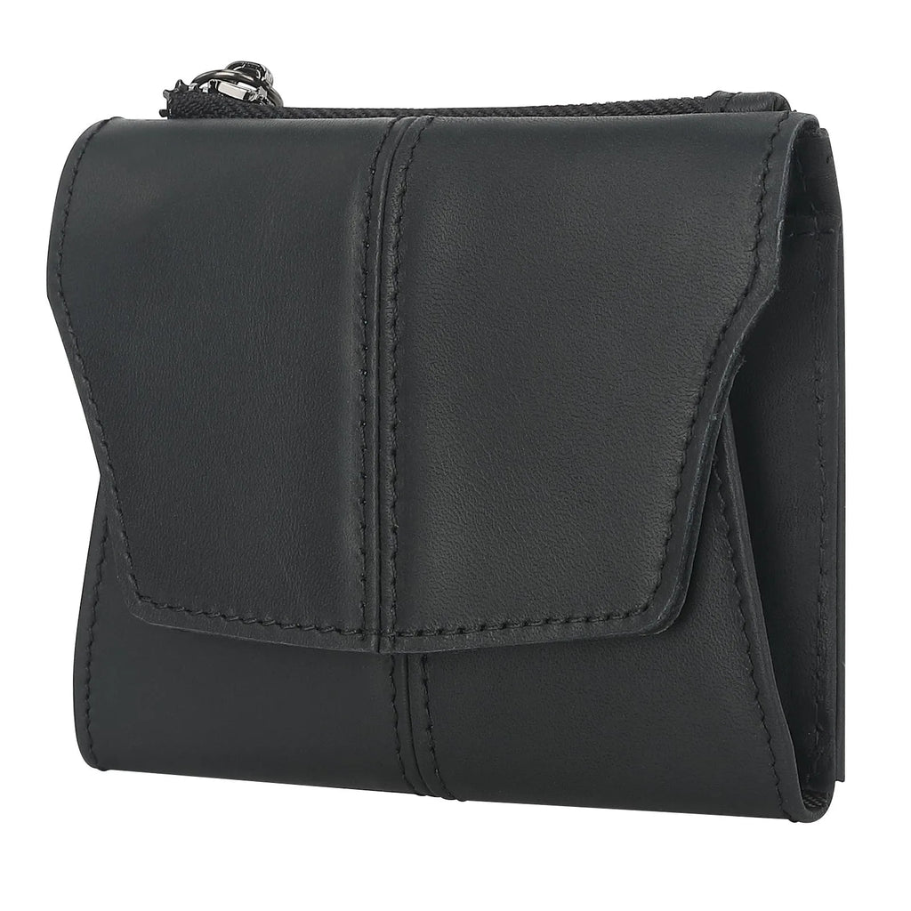 Genuine cowhide leather coin purse with lock clasp in European retro style