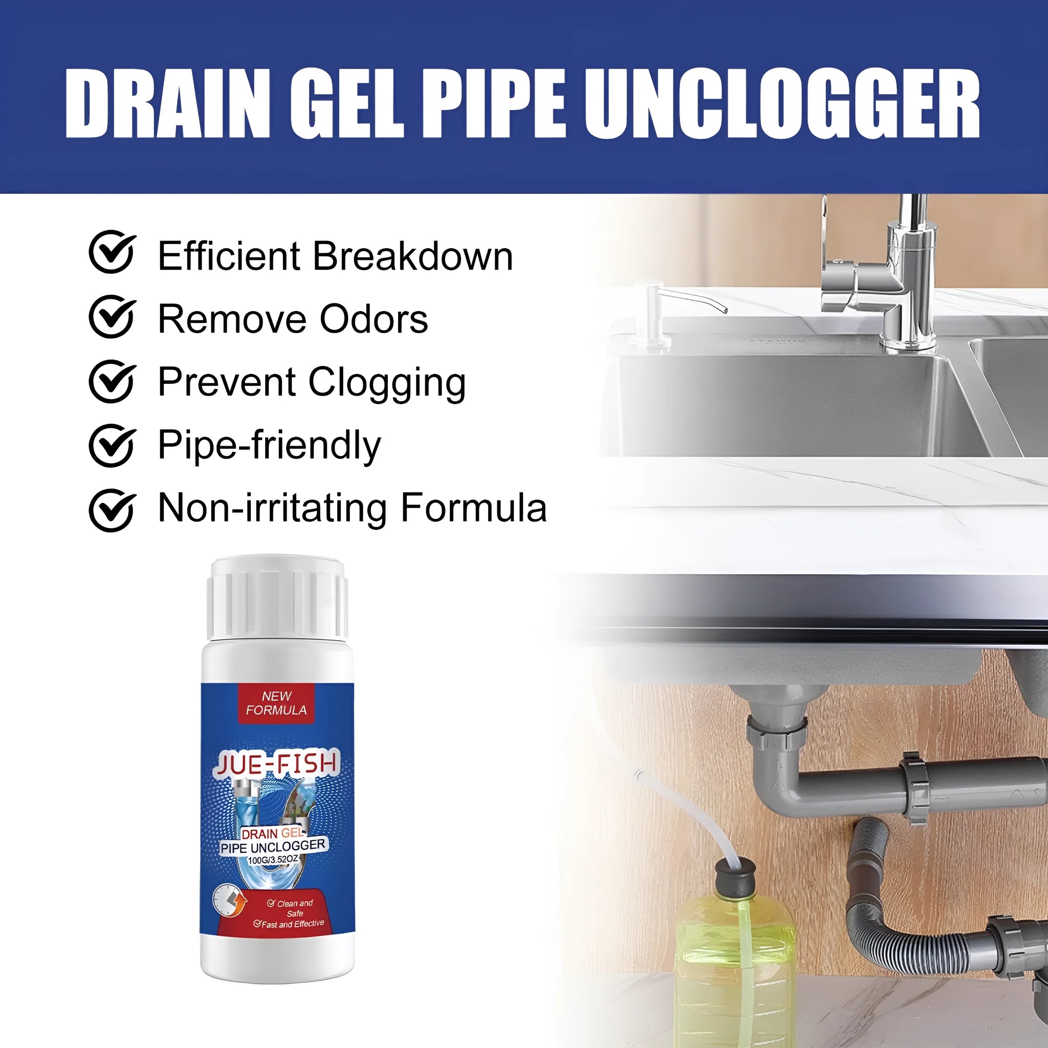 100g pipe dredge agent tube for sewer and toilet odour cleaning