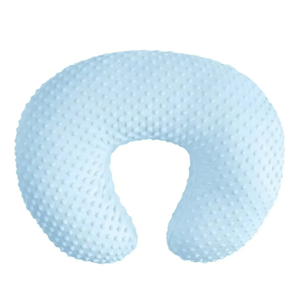 Nursing pillow with spill prevention feature in choice of four colours