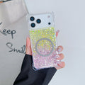 Glitter magnetic drop-resistant TPU phone case for iPhone 16 Pro with frosted finish in pink blue colour option