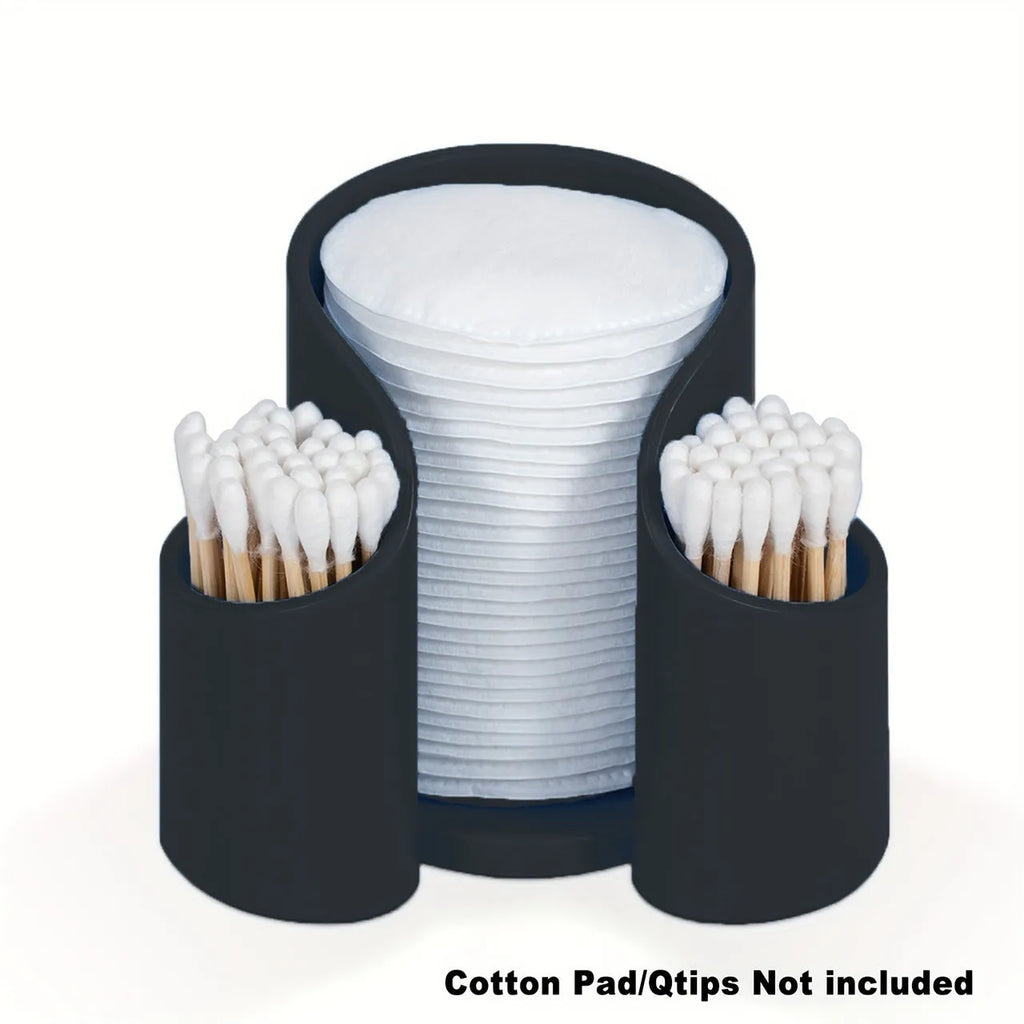 A modern solid-colour plastic box for storing dental floss, shown in pink, white, blue, and black.