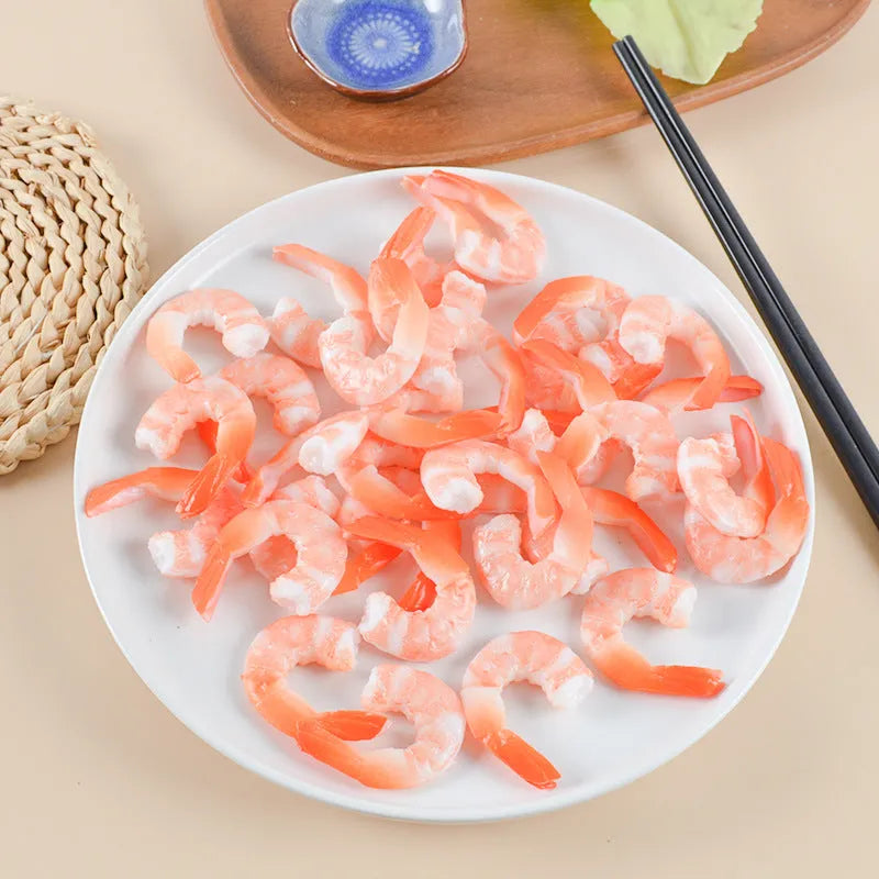 PVC simulation shrimp keychain with door buckle attachment in 1.5cm thickness