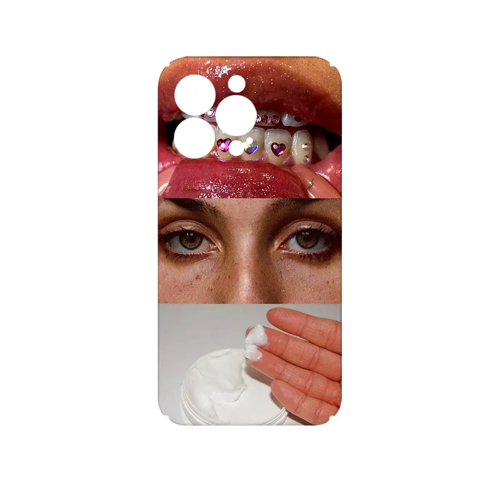 Glossy Feilin phone case for iPhone with thermal transfer face pattern, anti-fingerprint, and fine hole button cover