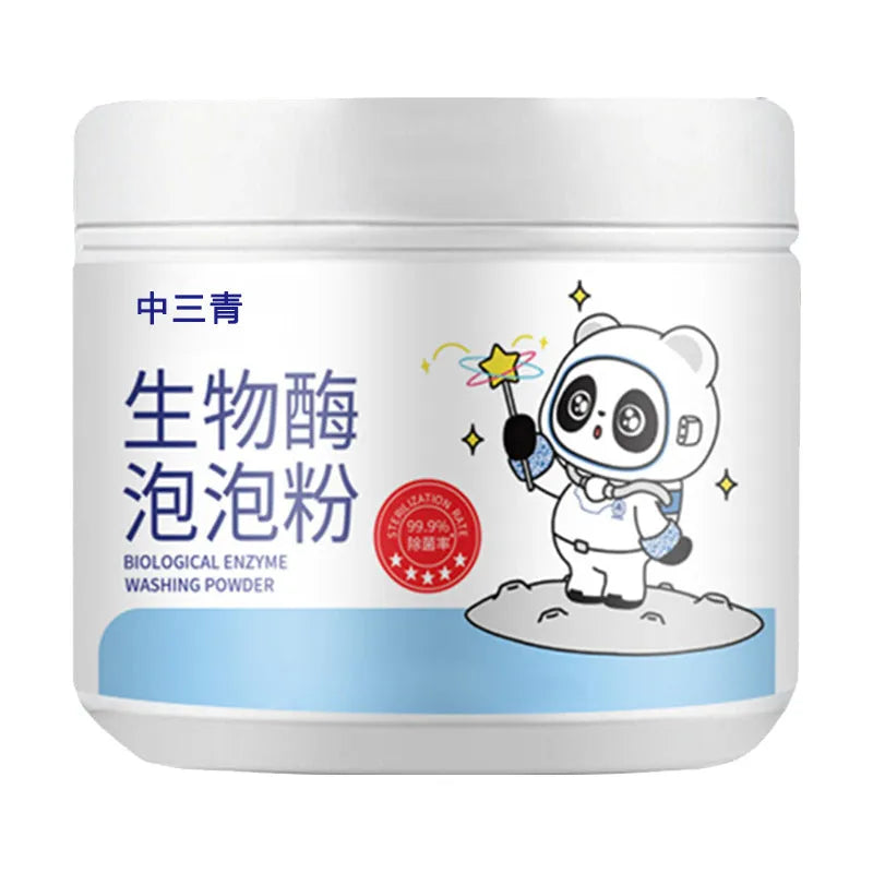 Biological enzyme bubble powder laundry detergent bottle for stain removal on fabrics