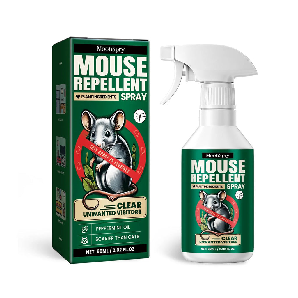 60ml natural mouse repellent spray bottle with essential oil formula