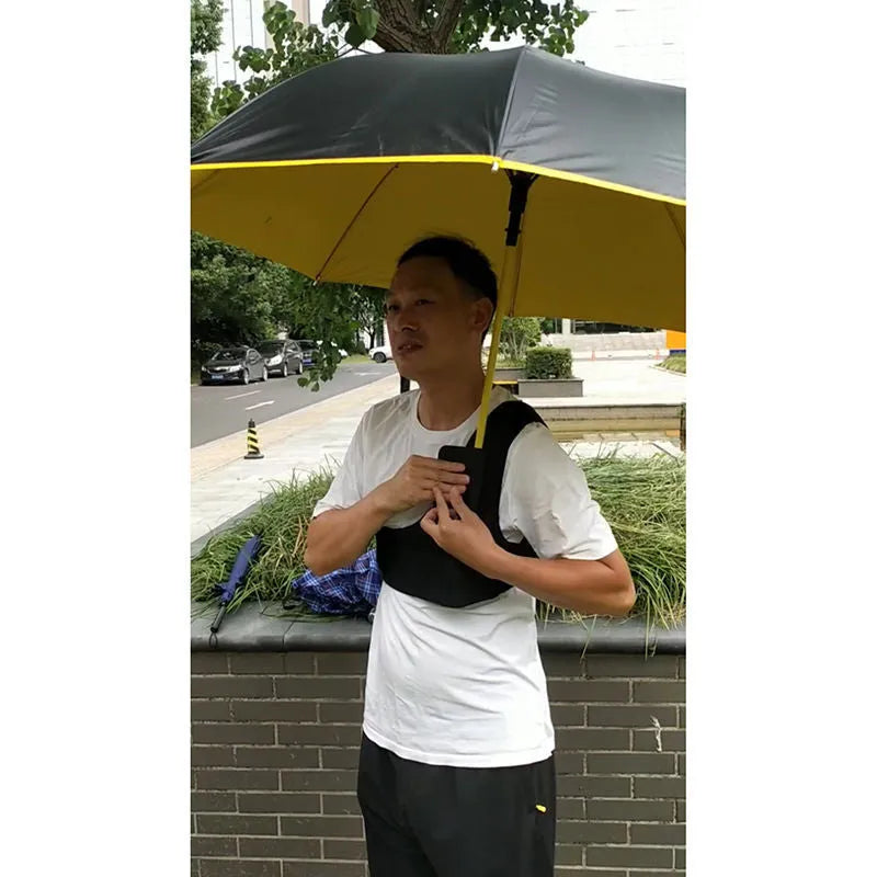 Black portable umbrella holder with shoulder strap showing diving cloth construction and adjustable fit
