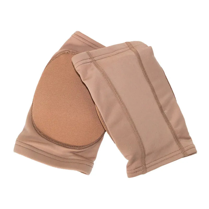 Ballet dance yoga knee pads in skin colour and black options with five size choices from XS to XL