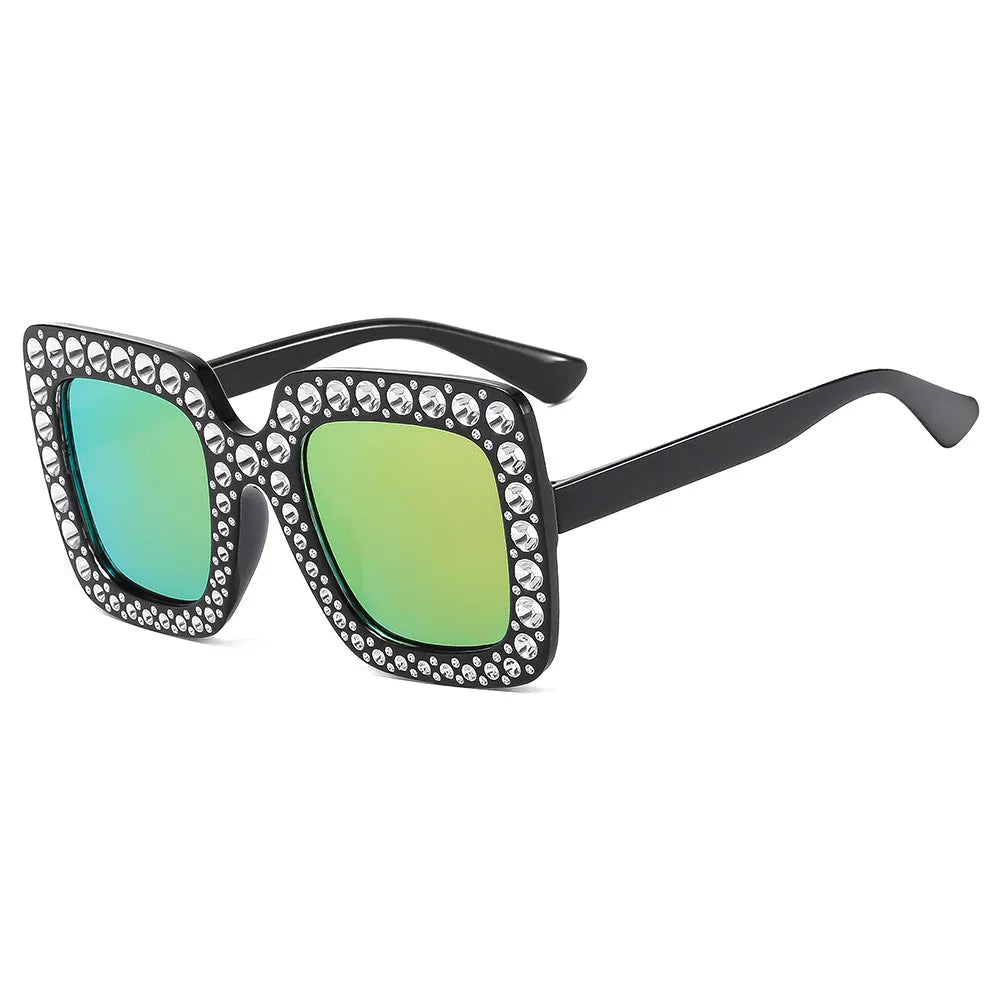 Plastic fashion sunglasses in multiple colour options including black, pink, and transparent frames