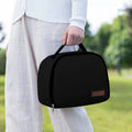 Insulated lunch box bag in textured cloth with large capacity for bento containers
