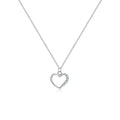 S925 sterling silver hollow heart and circle pendant necklace on a regular chain.