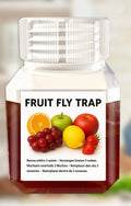 Bottle of fruit fly bait liquid with SK003 labeling, shown with funnel accessory option