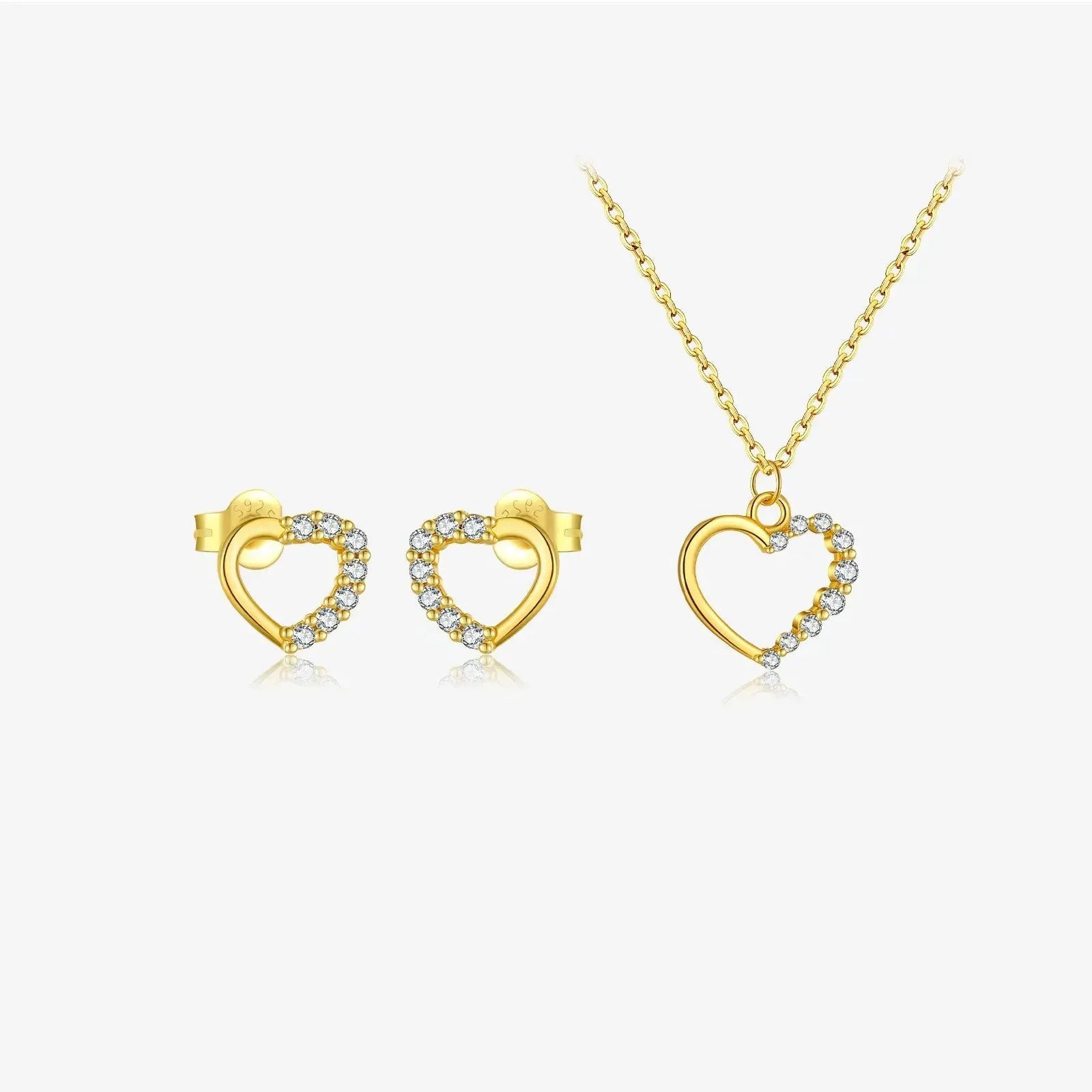 S925 sterling silver hollow heart and circle pendant necklace on a regular chain.
