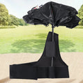 Black portable umbrella holder with shoulder strap showing diving cloth construction and adjustable fit