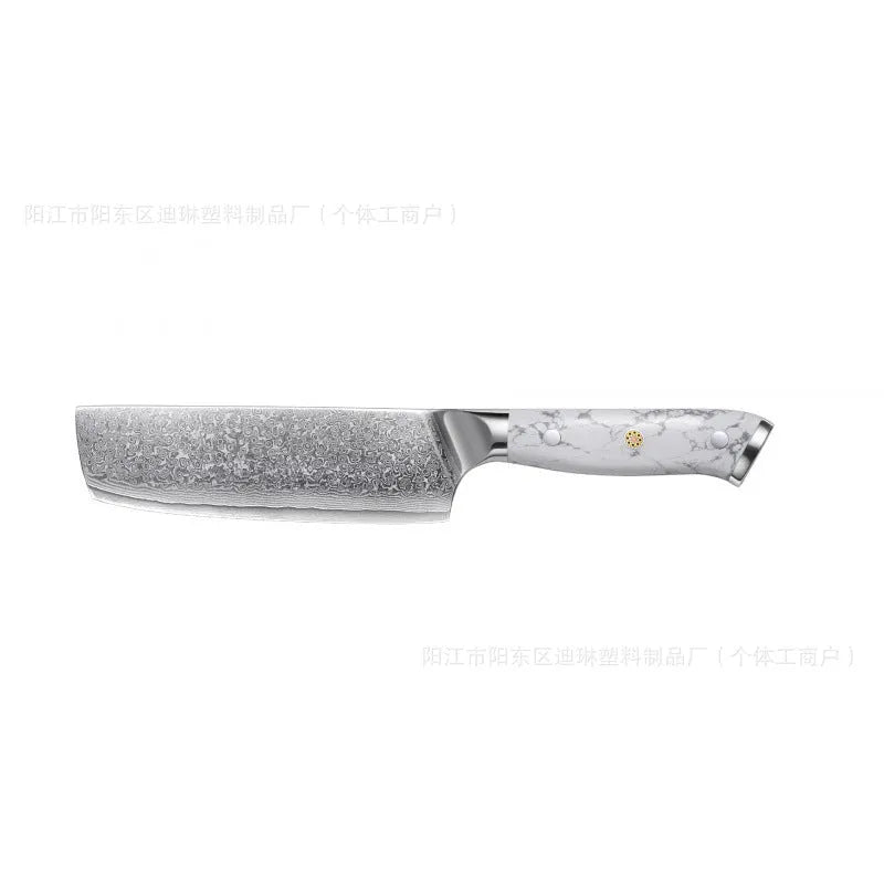 Damascus chef's knife with 21cm VG10 steel blade and modern handle design