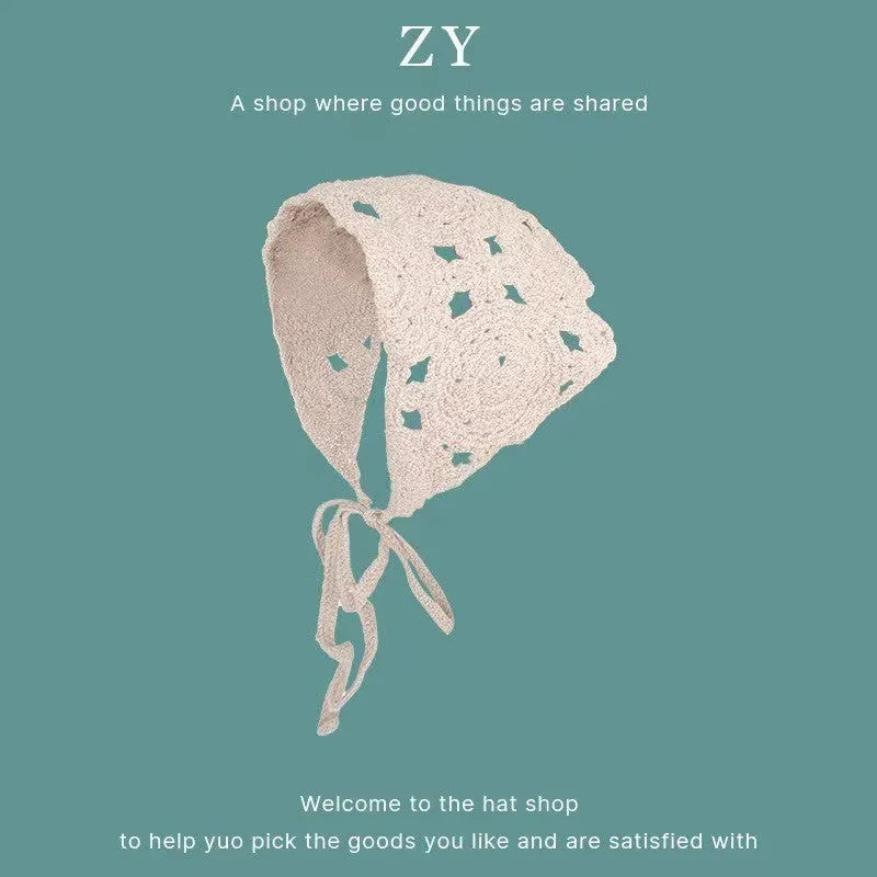Cotton French retro triangle headscarf with floral pattern in multiple colour options