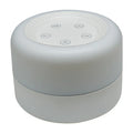 White rechargeable white noise sleeping aid table lamp with colourful lights on bedside table