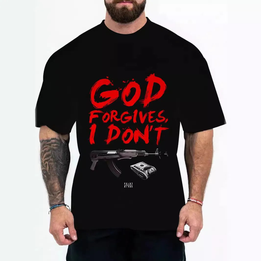 Men's loose-fitting t-shirt with coloured letters or eagle head graphic designs