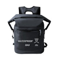 Black 25 litre waterproof outdoor backpack for swimming and rafting