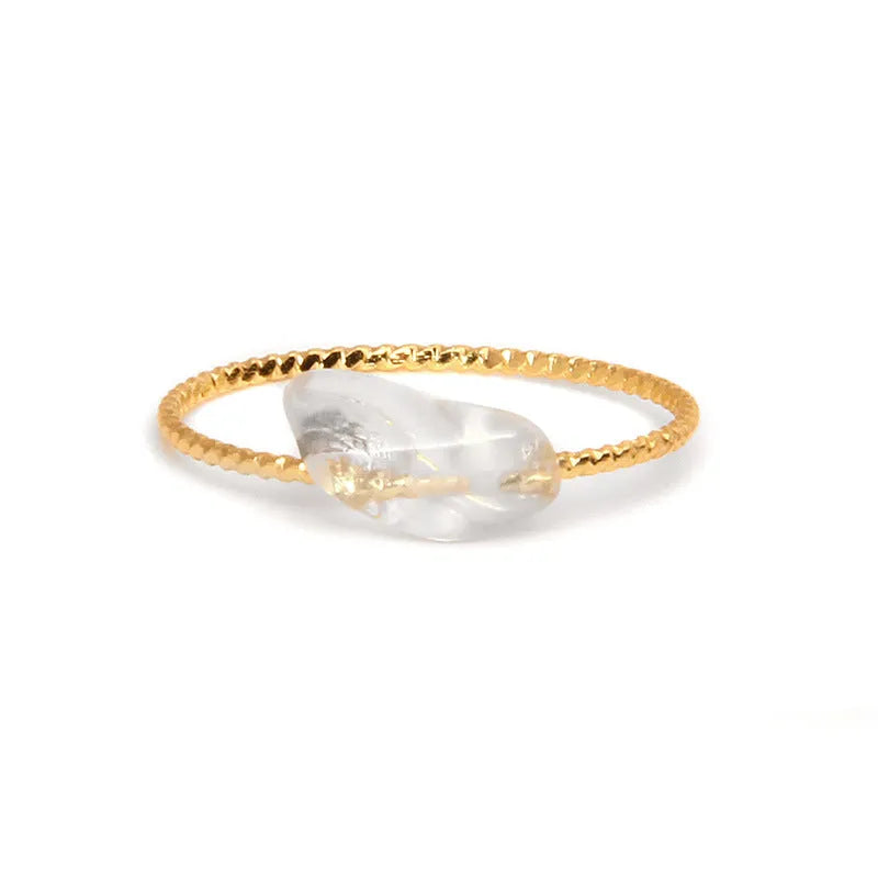 Geometric agate women's ring showing original design and stone material