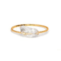 Geometric agate women's ring showing original design and stone material