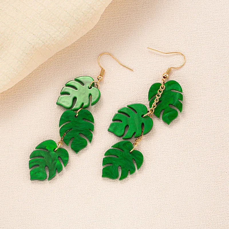 Summer Atmosphere Coconut Artocarpus Heterophyllus acrylic earrings with hook fastening