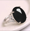 Adjustable natural sapphire ring geometric ethnic design alloy construction multiple colour options