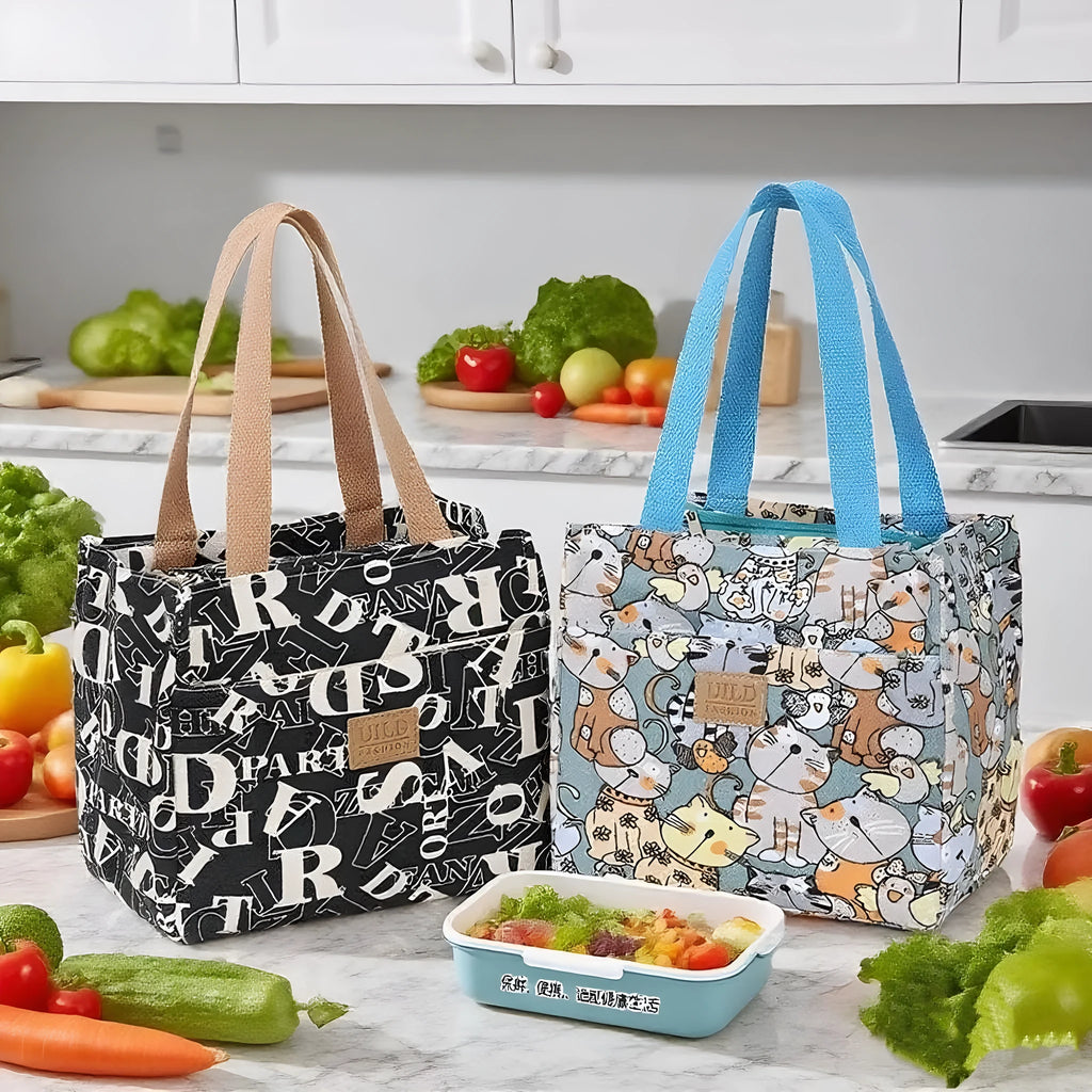 Women's printed canvas handbag with aluminium frame in horizontal square shape showing flower design options
