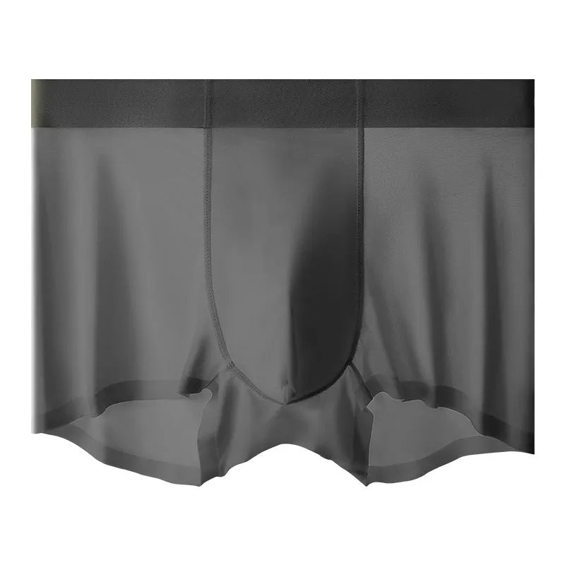 Ice silk men's shorts in bean green colour with seamless knitted design and mid-waist fit.