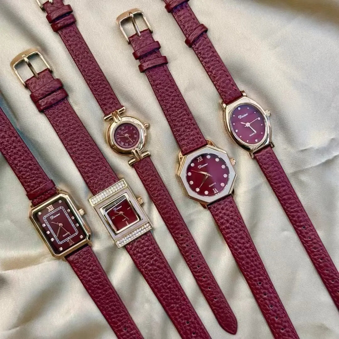 Women's alloy watch with 8mm thickness showing Chinese style design options including diamond and geometric patterns.