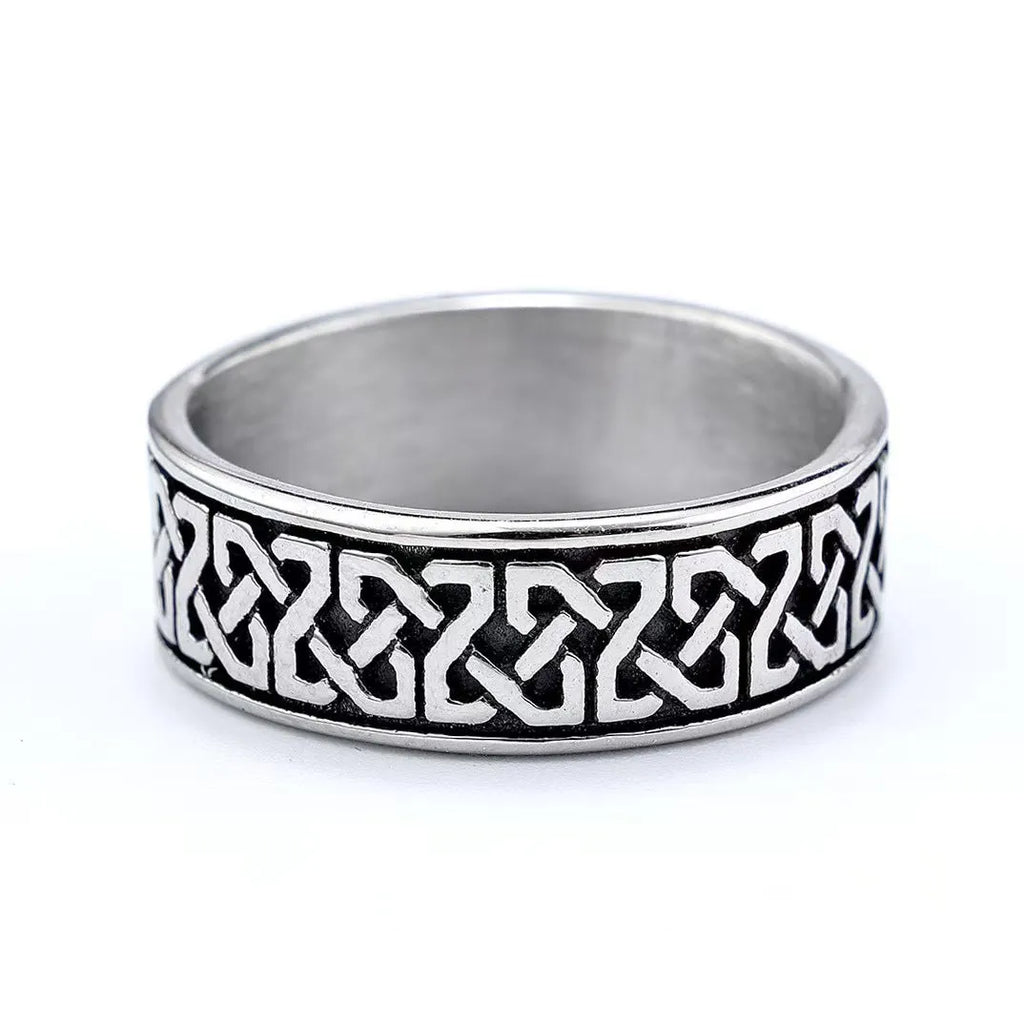 Viking Mobius pendant ring necklace detachable stainless steel men's round engraved text ethnic style