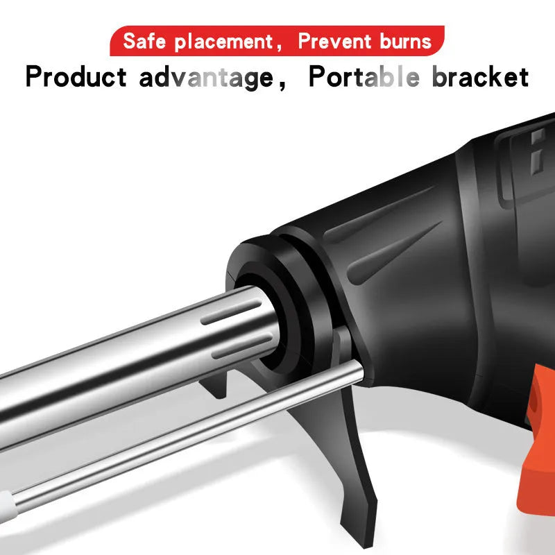 G102 black alloy soldering gun with built-in light, 205 × 170mm dimensions