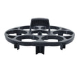 Black plastic egg cooking basket with modern design, shown with dimensions 13.8cm by 12.6cm by 5.7cm.