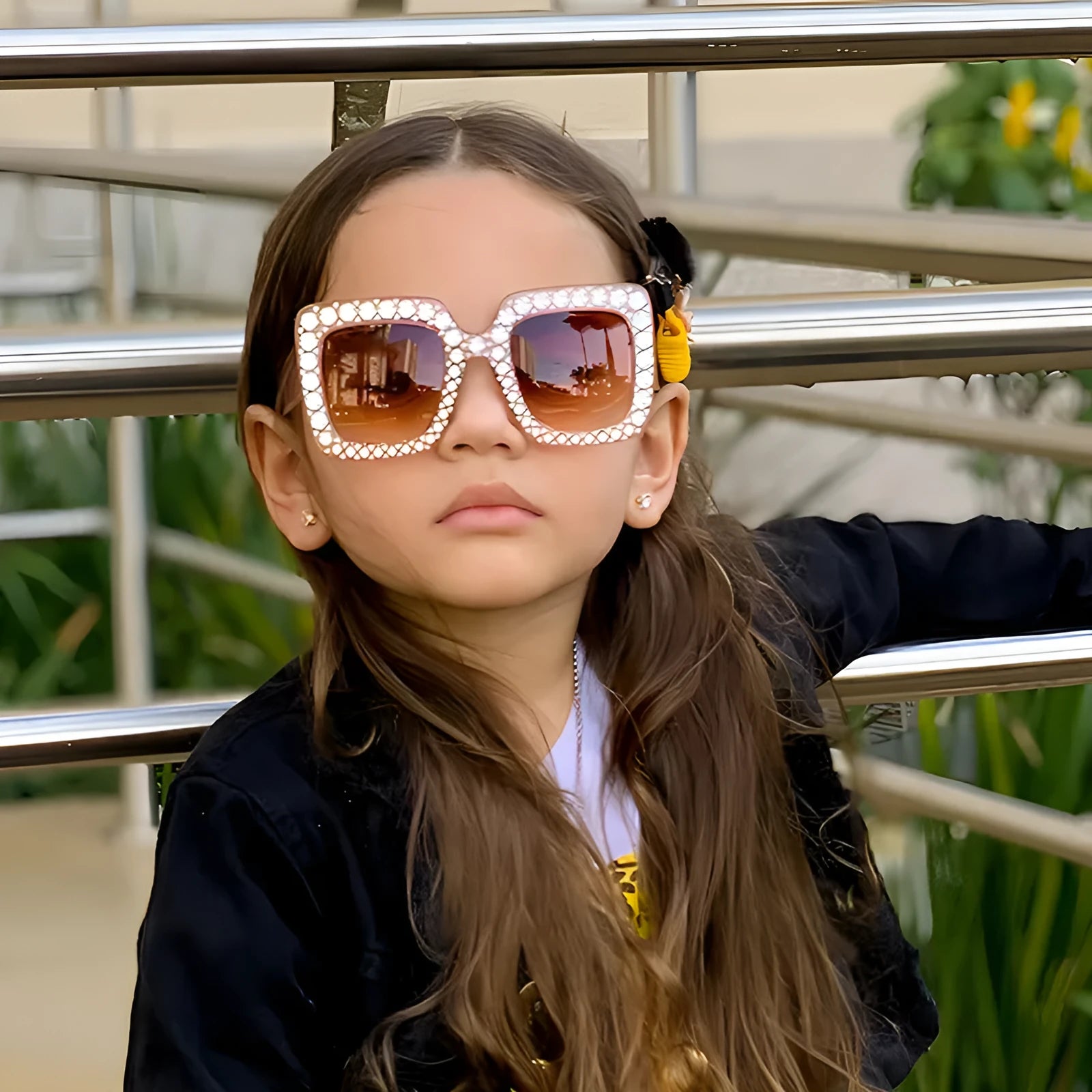 Plastic fashion sunglasses in multiple colour options including black, pink, and transparent frames