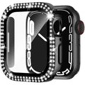 Apple Watch case with double diamond glass screen protection in multiple colour options