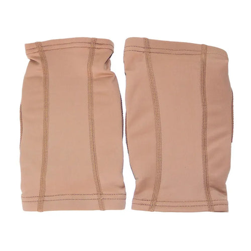 Ballet dance yoga knee pads in skin colour and black options with five size choices from XS to XL