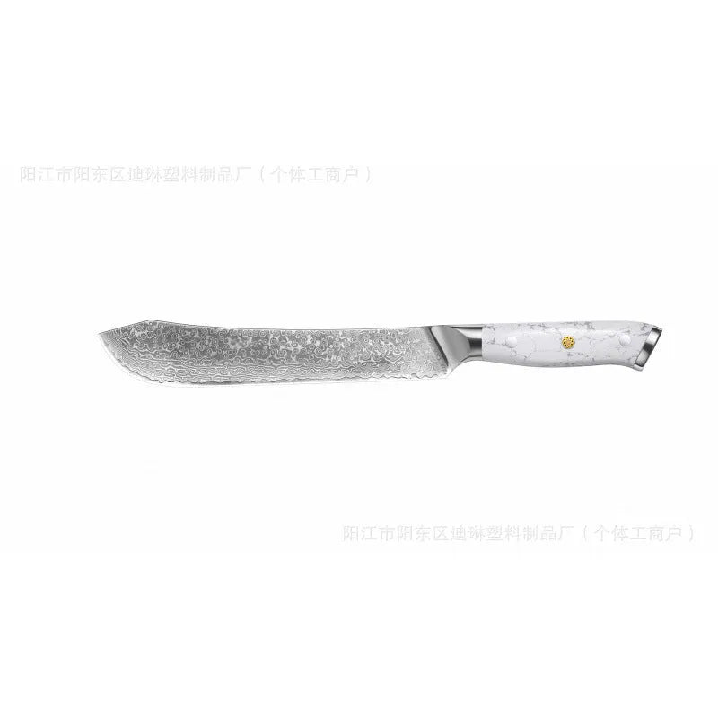 Damascus chef's knife with 21cm VG10 steel blade and modern handle design