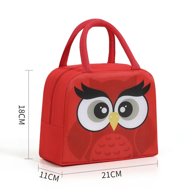Children's insulated lunch box bag in cartoon design with aluminium foil insulation