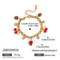 18K gold stainless steel love fruit chain bracelet with grape cherry lemon motifs for women