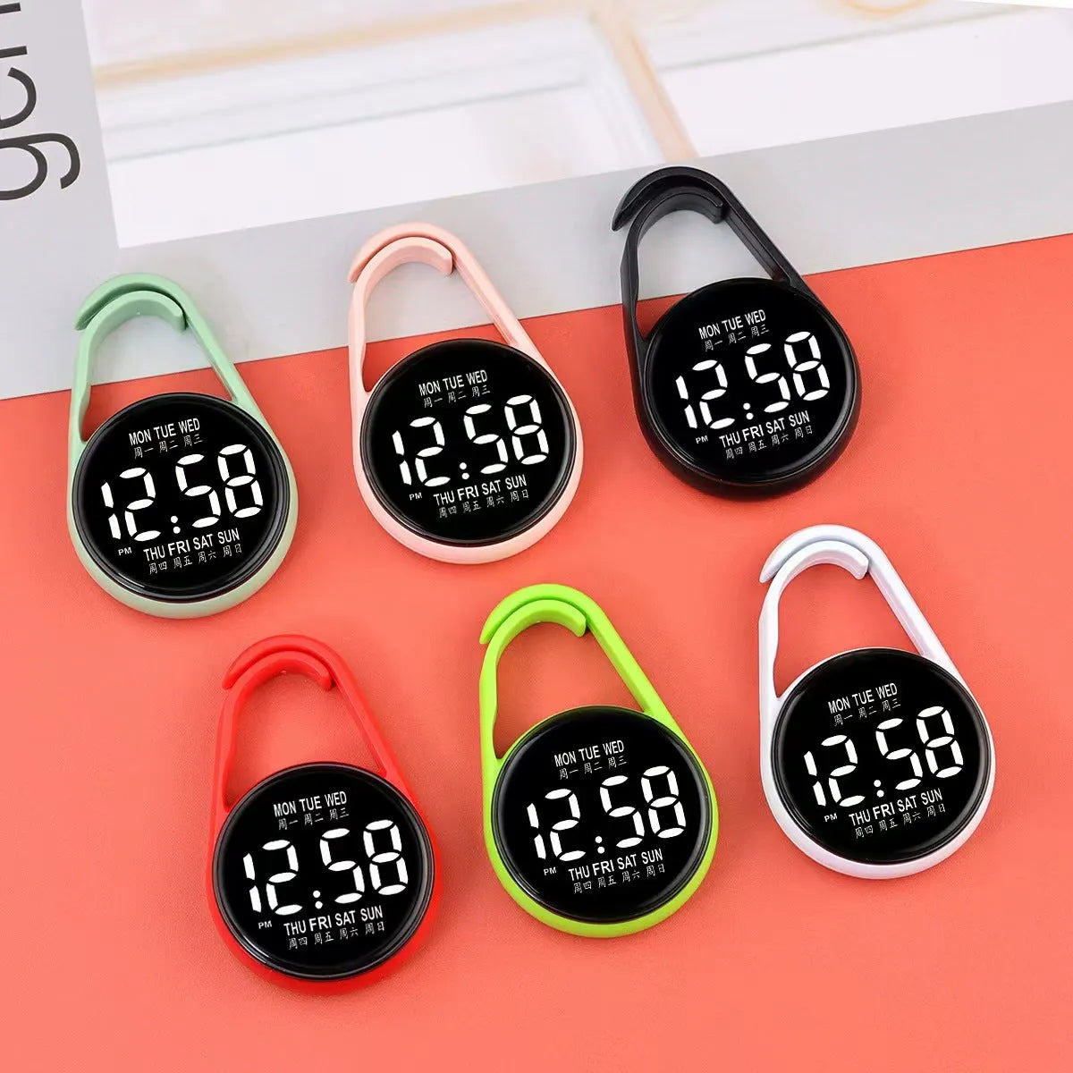 LED luminous electronic digital watch with waterproof plastic strap and multiple colour options