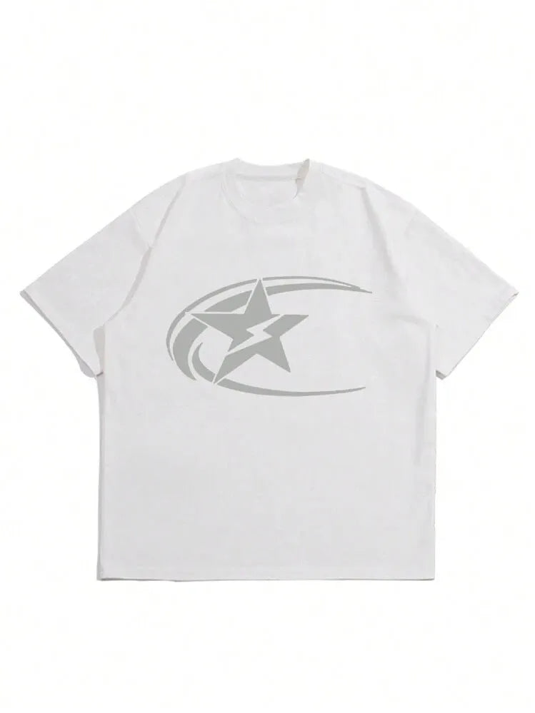 Men's pure cotton short sleeve T-shirt in Japanese retro style, solid colour pattern