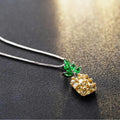 Korean fashion women's silver necklace with geometric pineapple design and diamond-inspired details